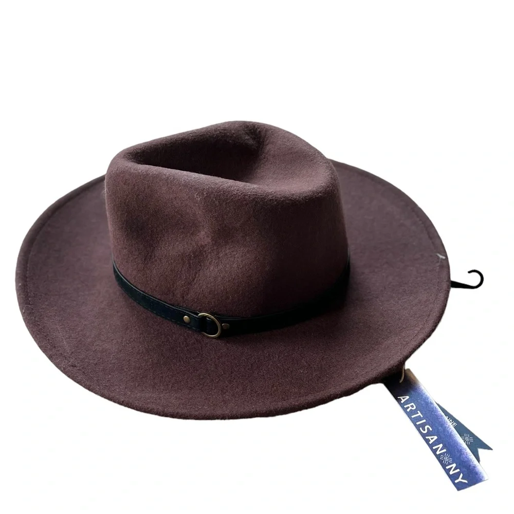 NWT ARTISAN NY 100% Wool Adjustable Hat Brim Brown / Chocolate